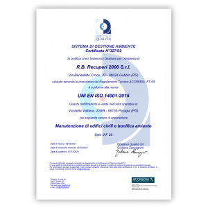 Certification Qualità UNI EN ISO 14001